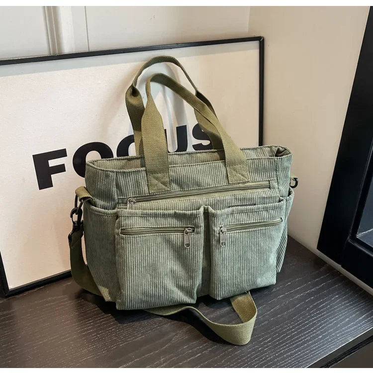 Lea Sac fourre-tout en velours côtelé