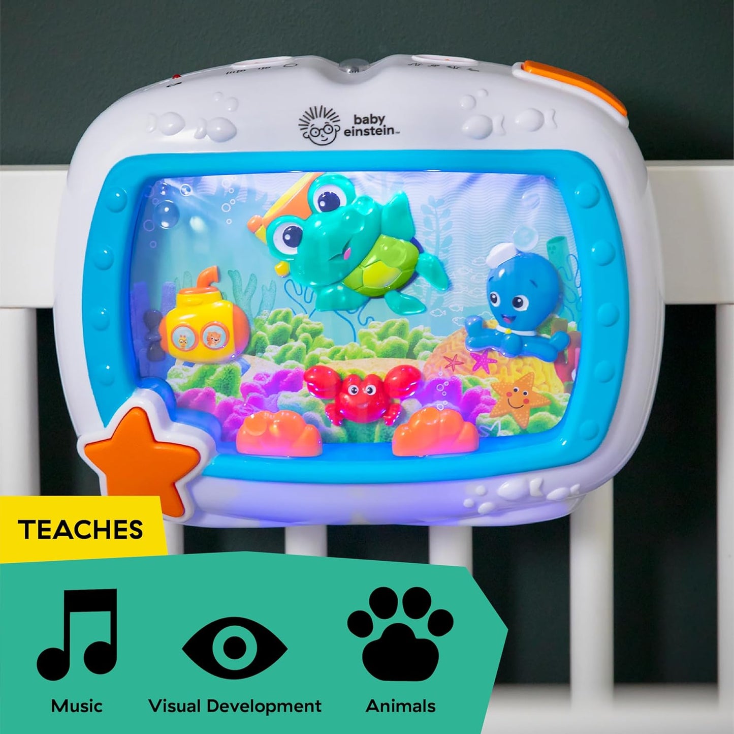  Aquarium Bébé Veilleuse Enfant Apaisante, Lumières Douces, Sons Océan