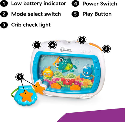 Aquarium Bébé Veilleuse Enfant Apaisante, Lumières Douces, Sons Océan