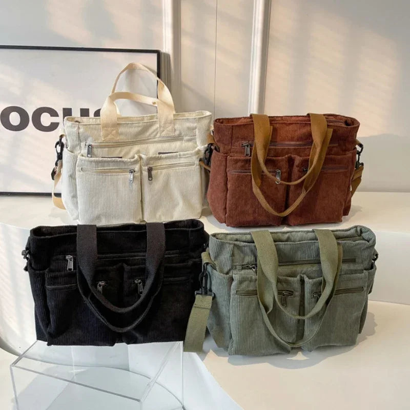 Lea Sac fourre-tout en velours côtelé