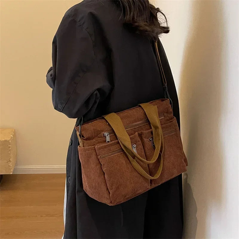 Lea Sac fourre-tout en velours côtelé
