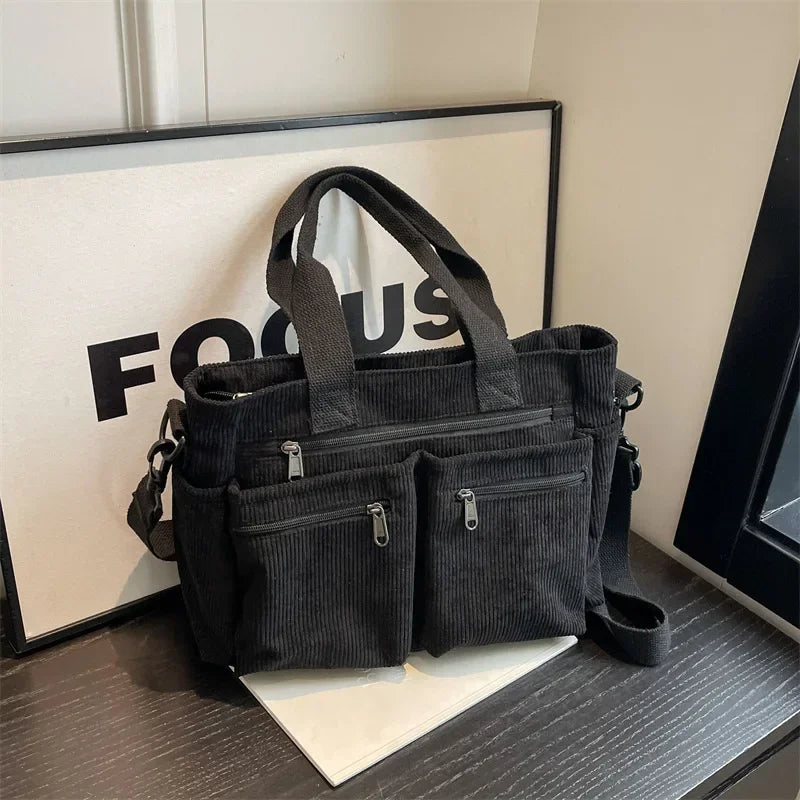 Lea Sac fourre-tout en velours côtelé