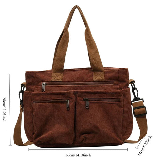Lea Sac fourre-tout en velours côtelé