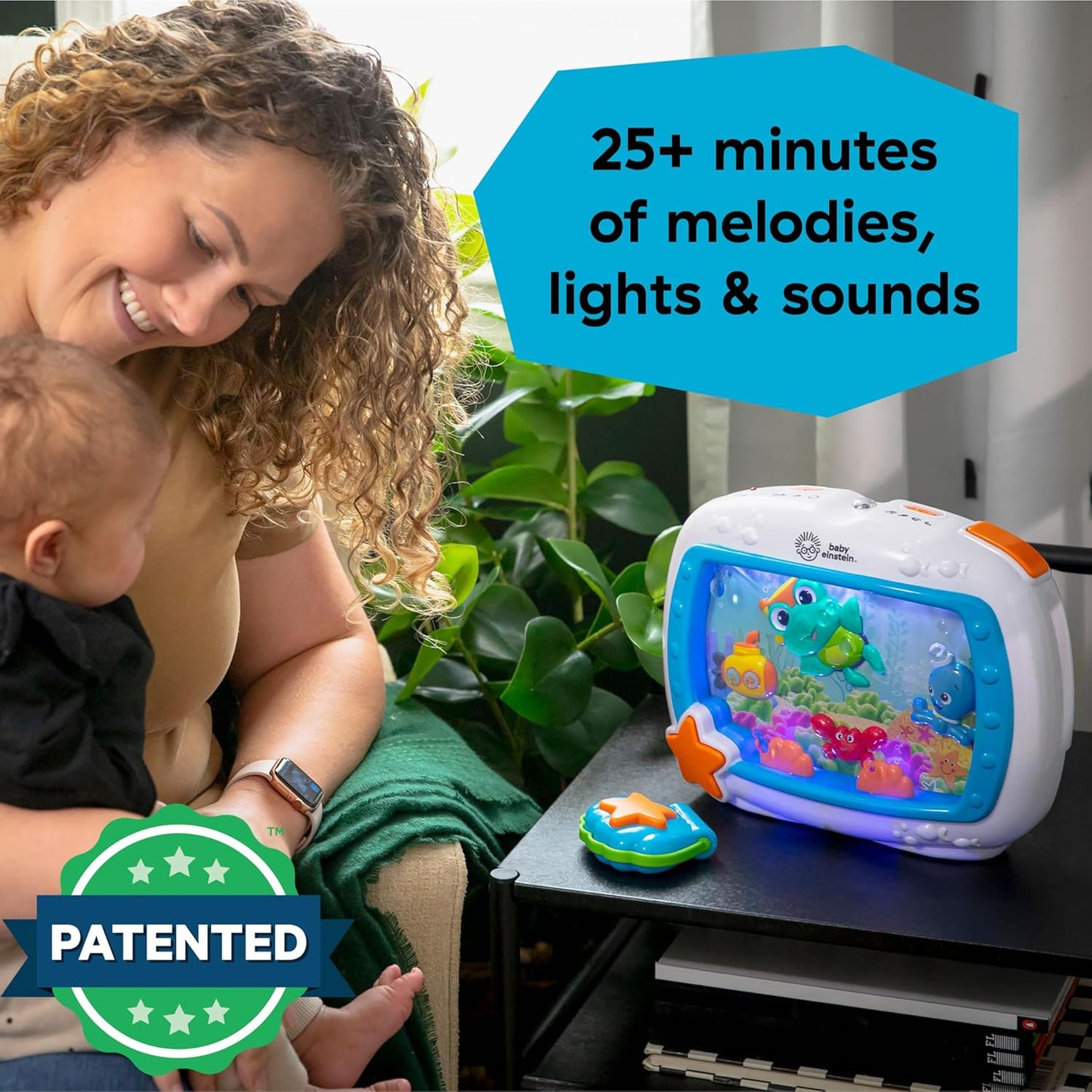  Aquarium Bébé Veilleuse Enfant Apaisante, Lumières Douces, Sons Océan